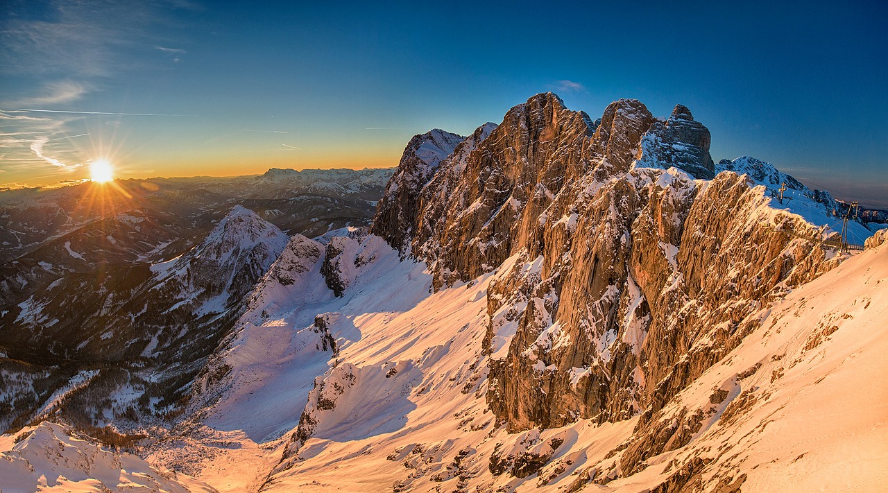 dachstein austria golden hour free photo