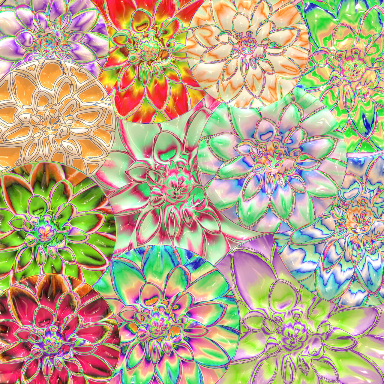dahlia flower colorful art free photo