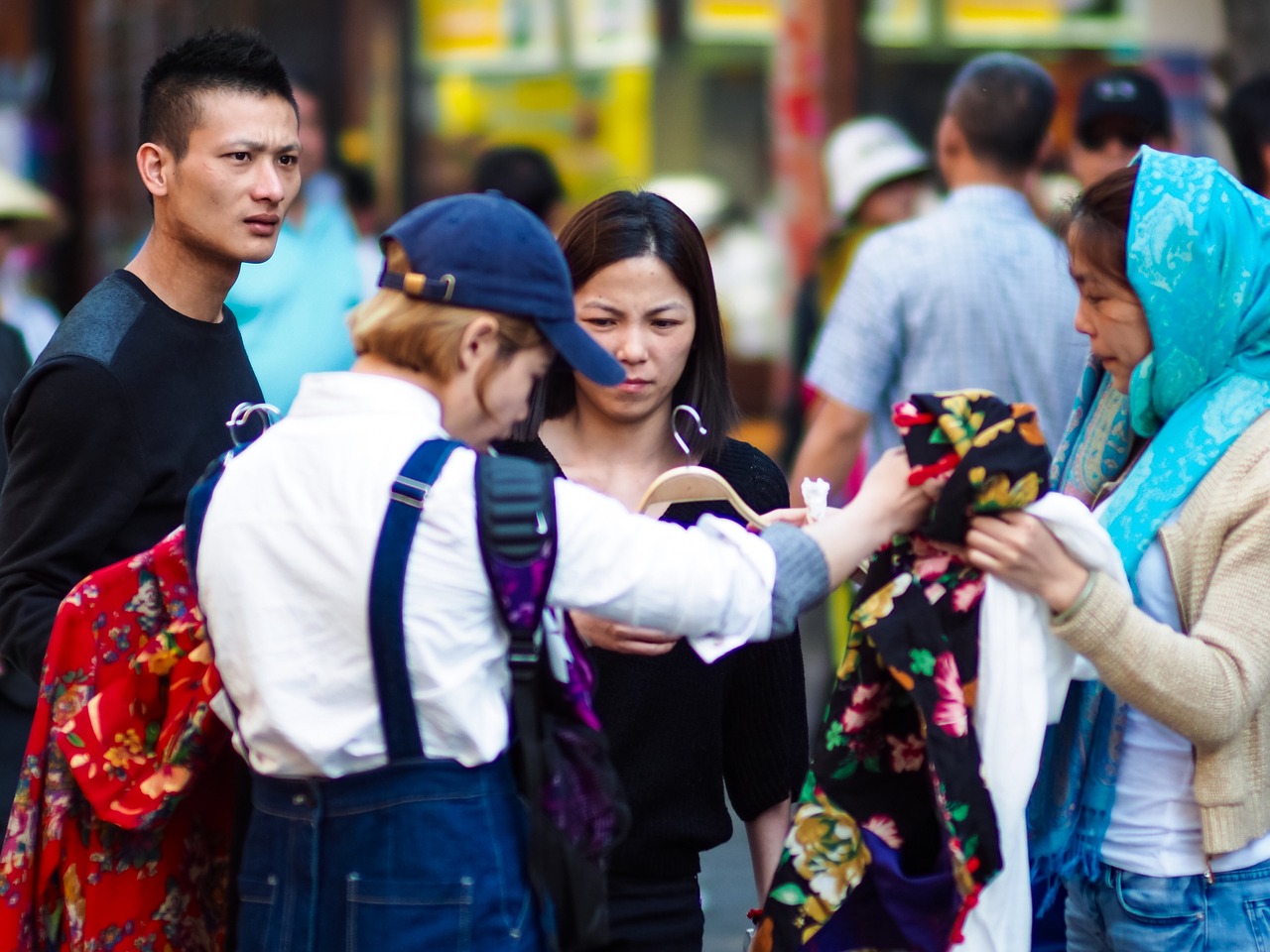 women sell market free photo