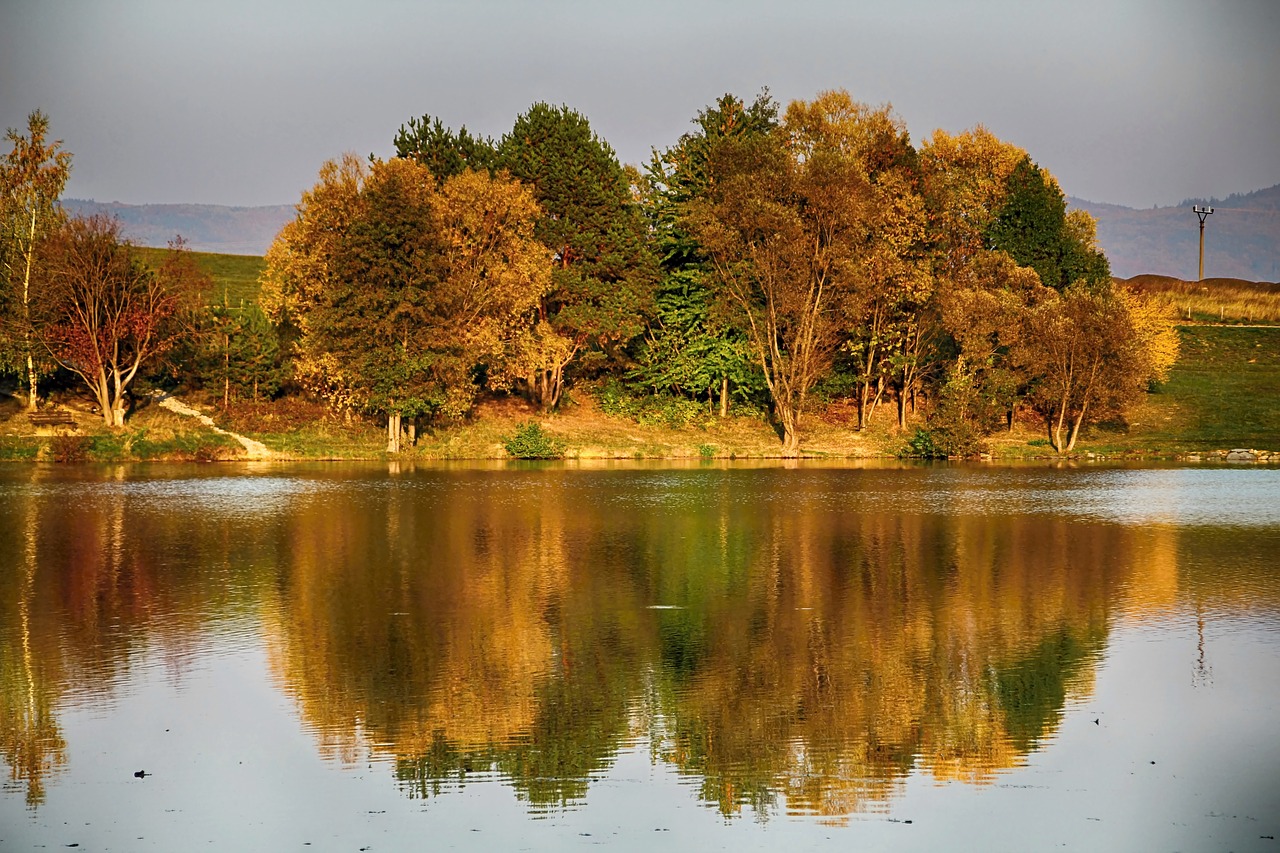 dam  autumn  sunset free photo