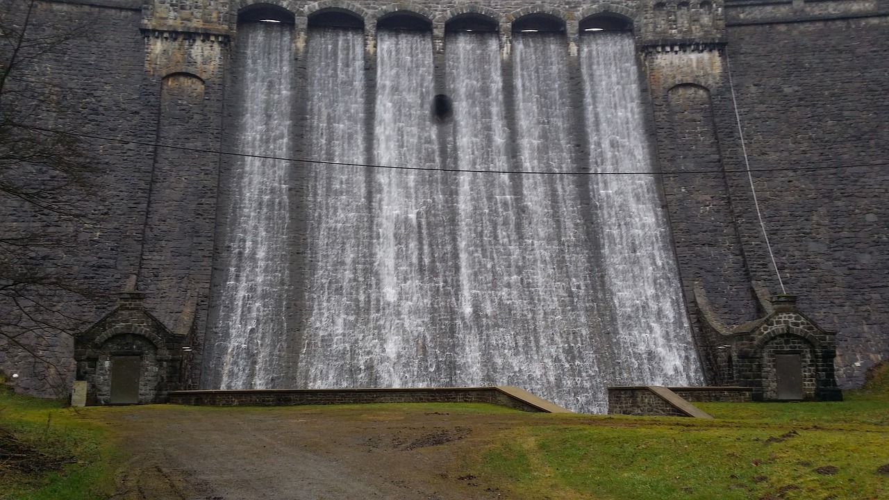 dam  overflow  barrier wall free photo