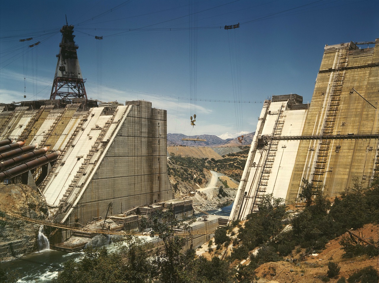 dam shasta dam construction free photo