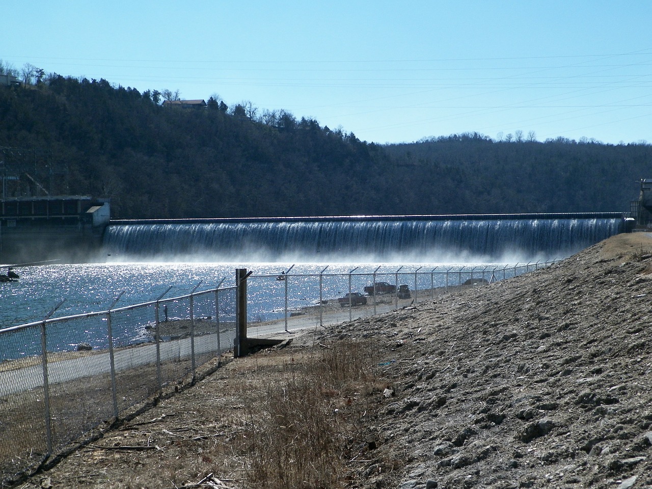 dam trees reservoir free photo