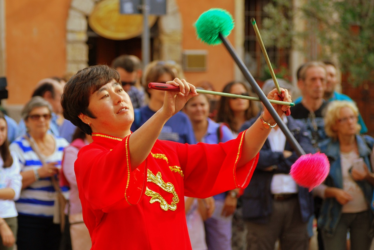 dance sticks decorated free photo