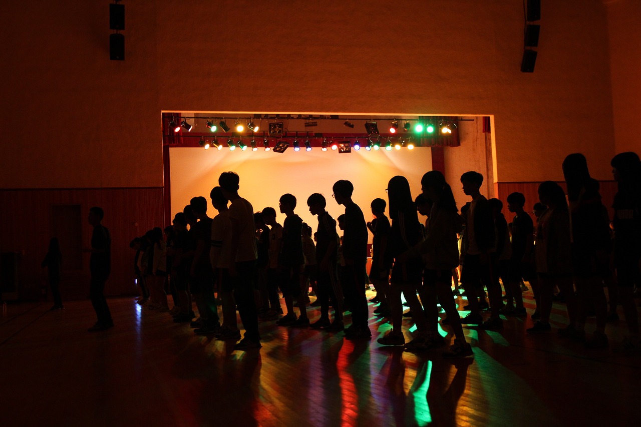 dance silhouette lighting effects free photo