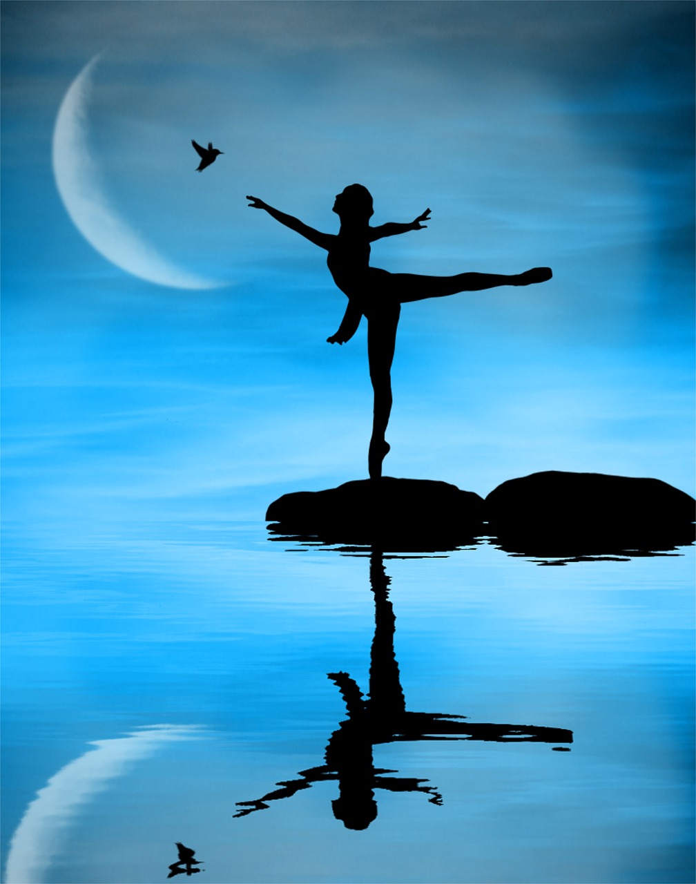 dancer  reflection  water free photo