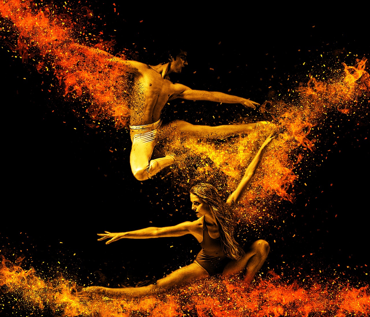 dancers acrobats pair free photo