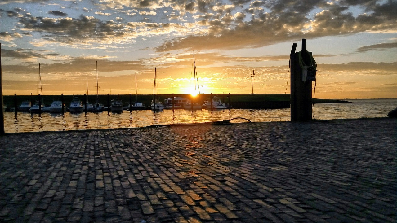 dangast port sunset free photo