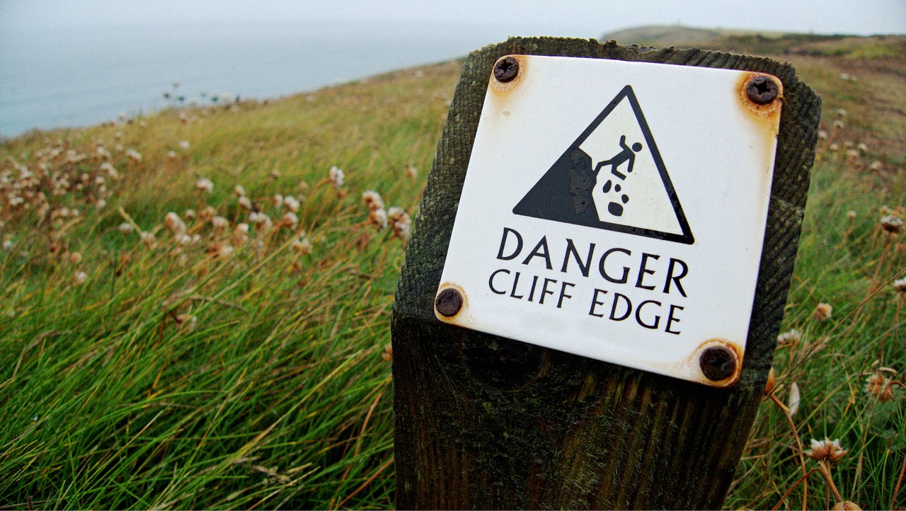 danger cliff edge free photo