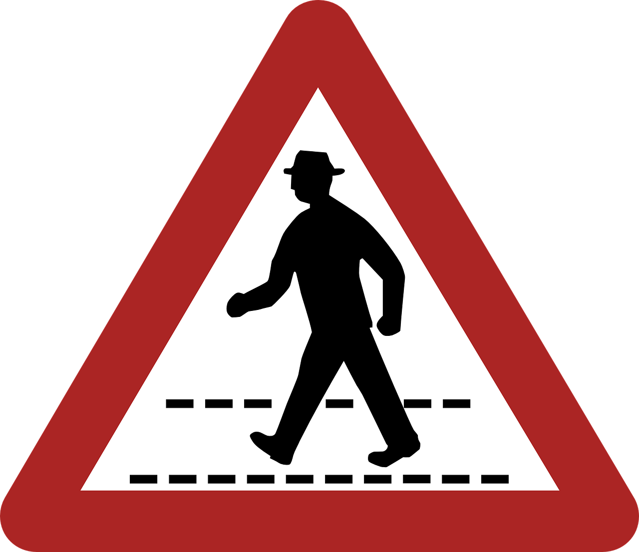 danger warning pedestrian crossing free photo