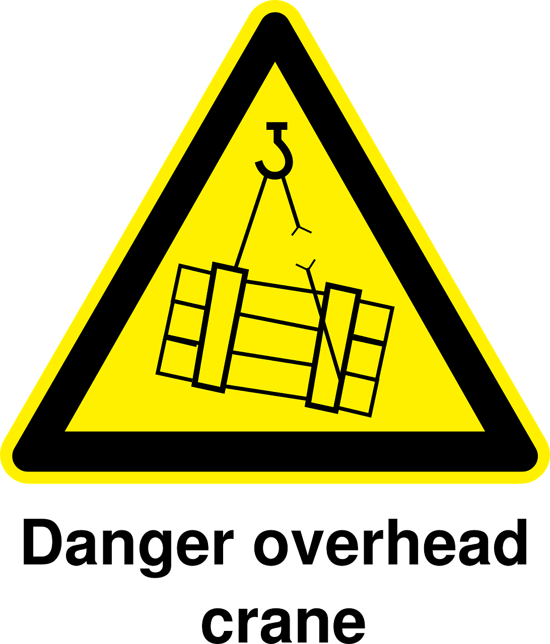 danger overhead crane warning sign caution sign free photo