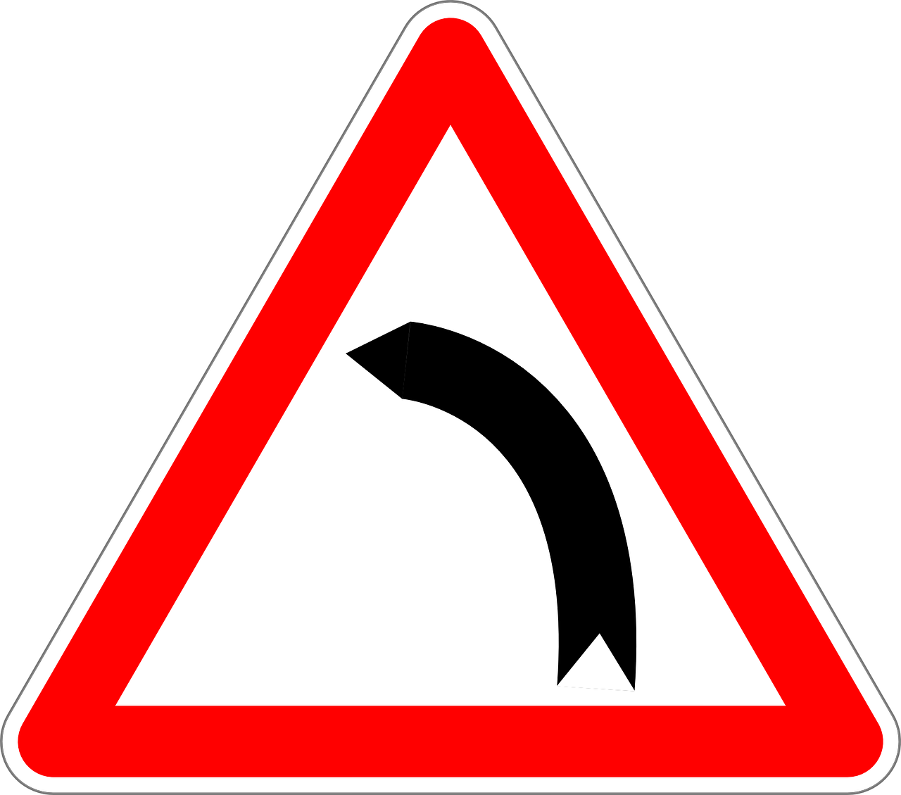 dangerous curve to the left traffic sign sign free photo