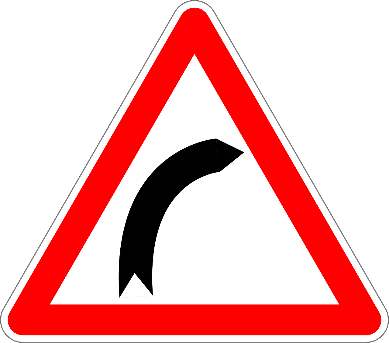 dangerous curve to the right traffic sign sign free photo