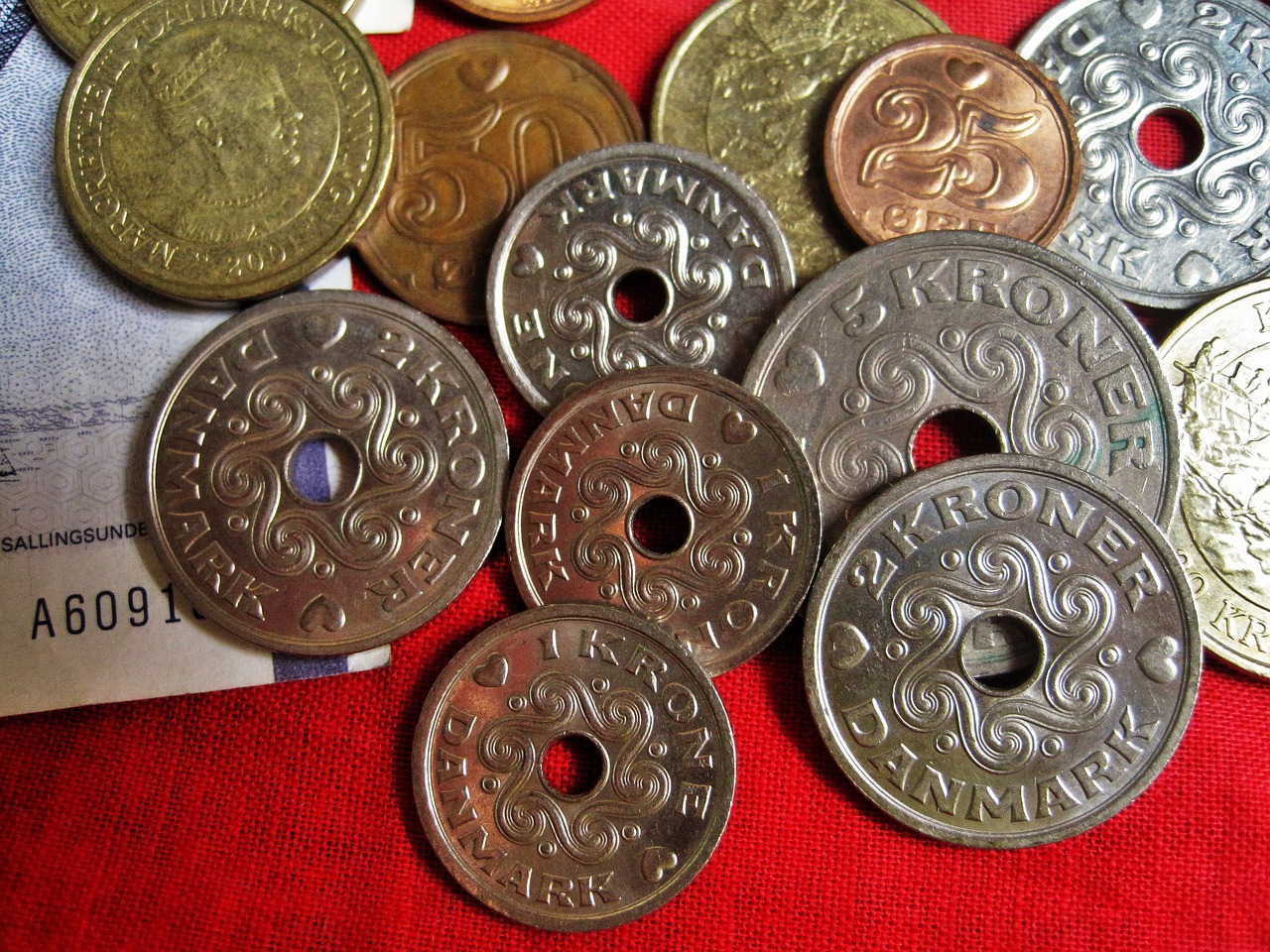 danish coins danish kroner danish currency free photo