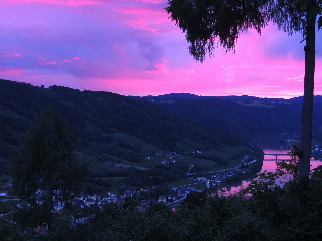 danube sky sunset free photo