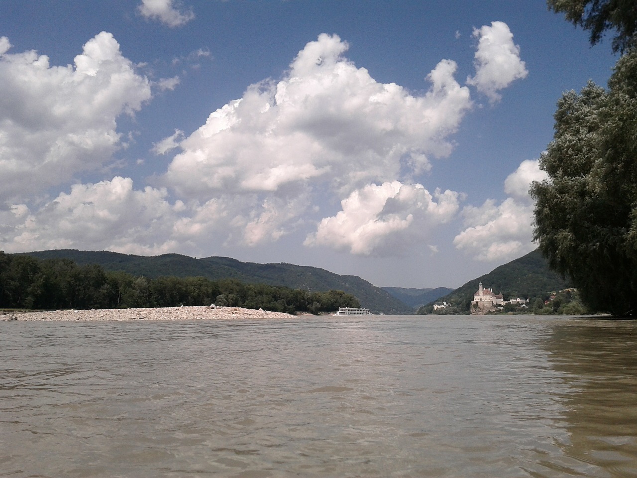 danube sky clouds free photo