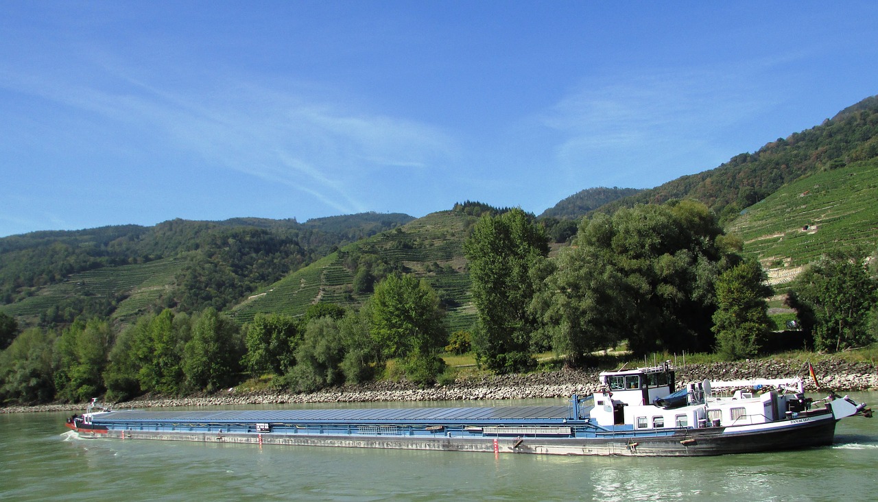 danube valley shipping river free photo