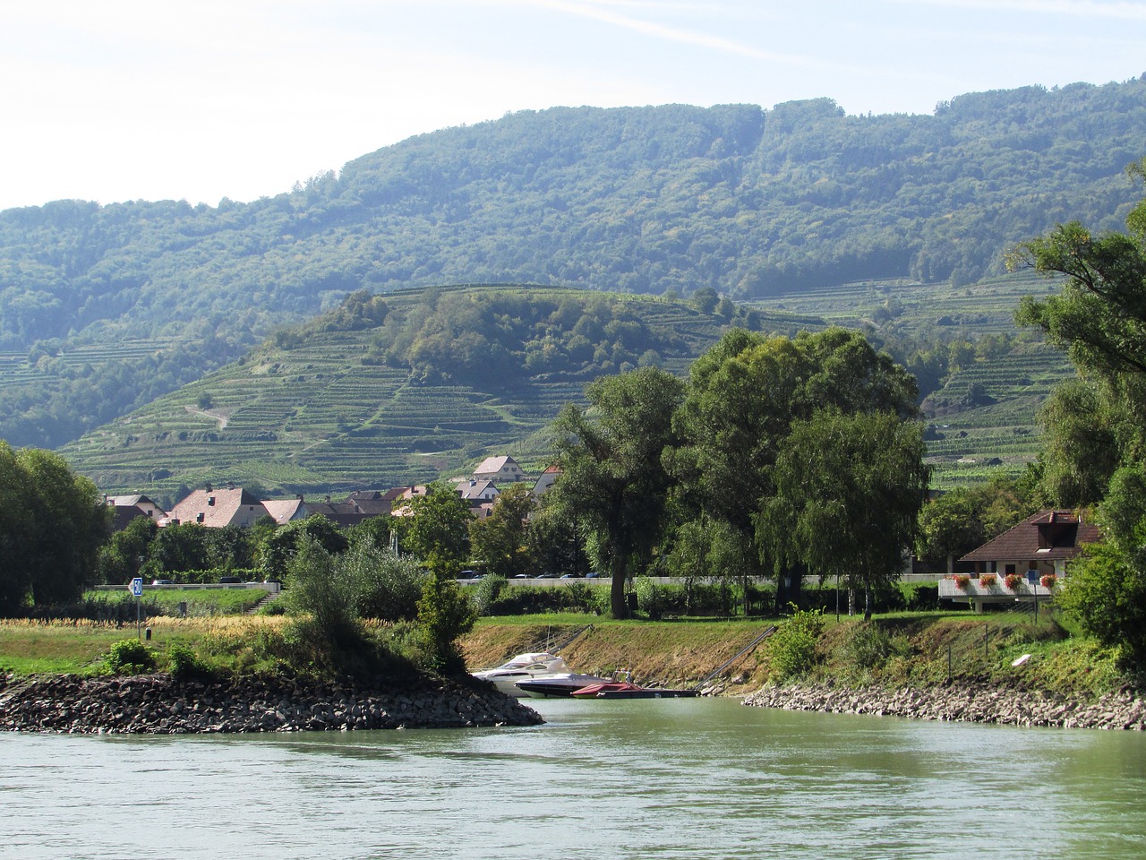 danube valley shipping river free photo