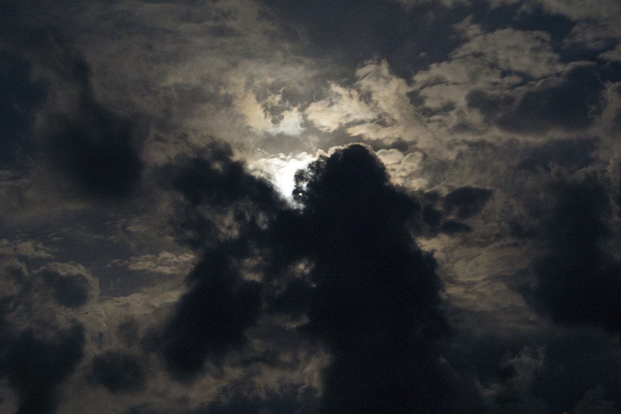 dark clouds moon free photo