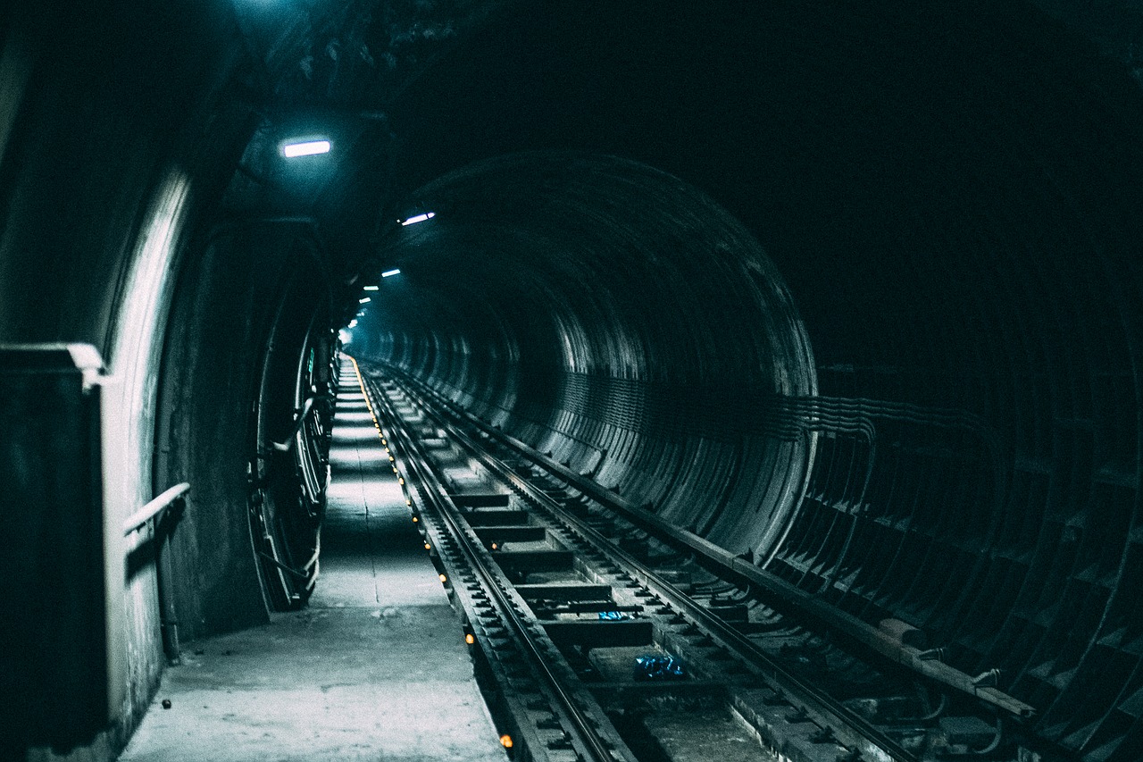 dark lights railroad free photo