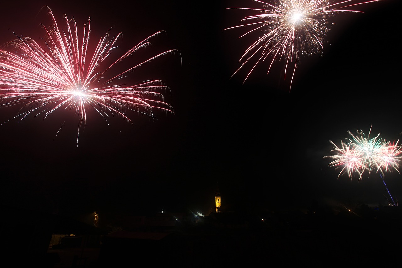 dark night fireworks free photo