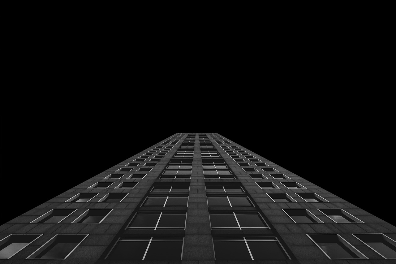 dark black and white architecture free photo