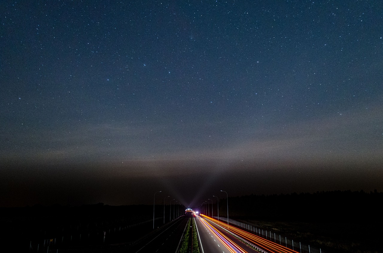 dark night road free photo