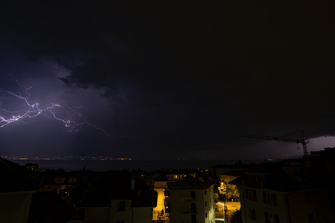 dark night lightning free photo