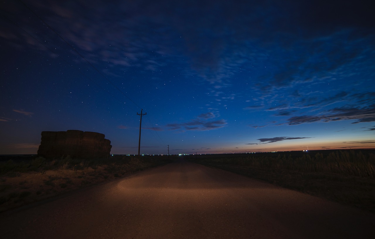 dark night road free photo