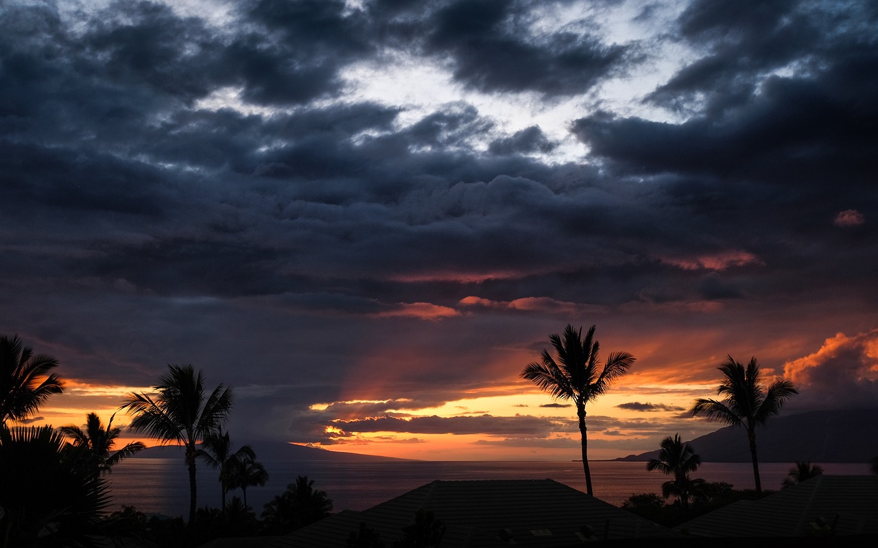 dark sunset clouds free photo