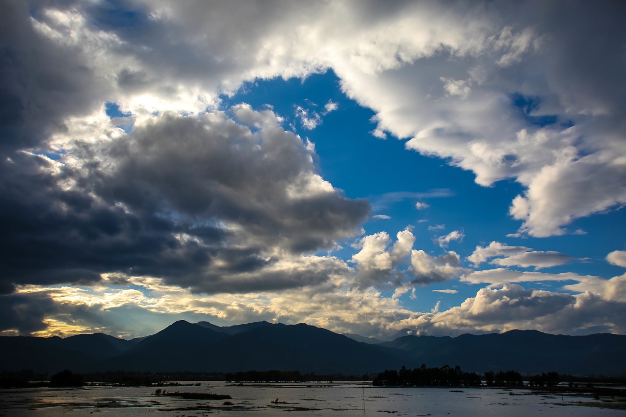 dark clouds blue free photo