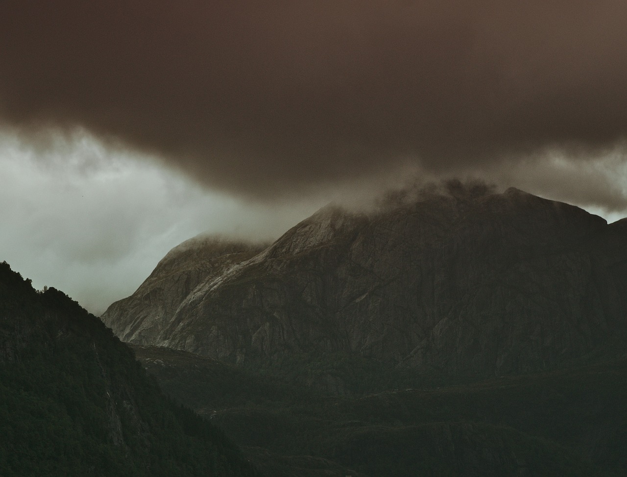 dark clouds mountain free photo