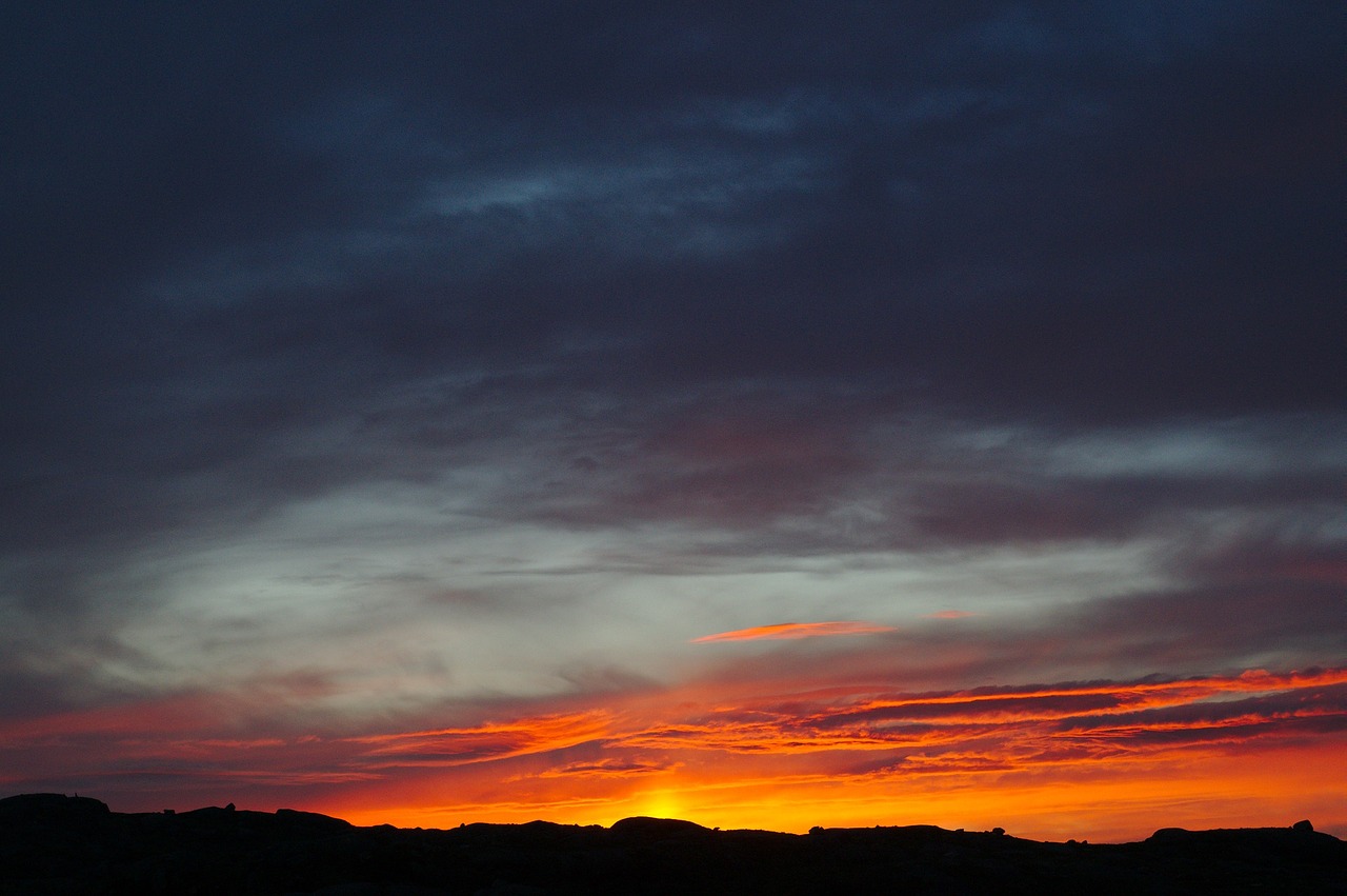 dark orange sunset free photo