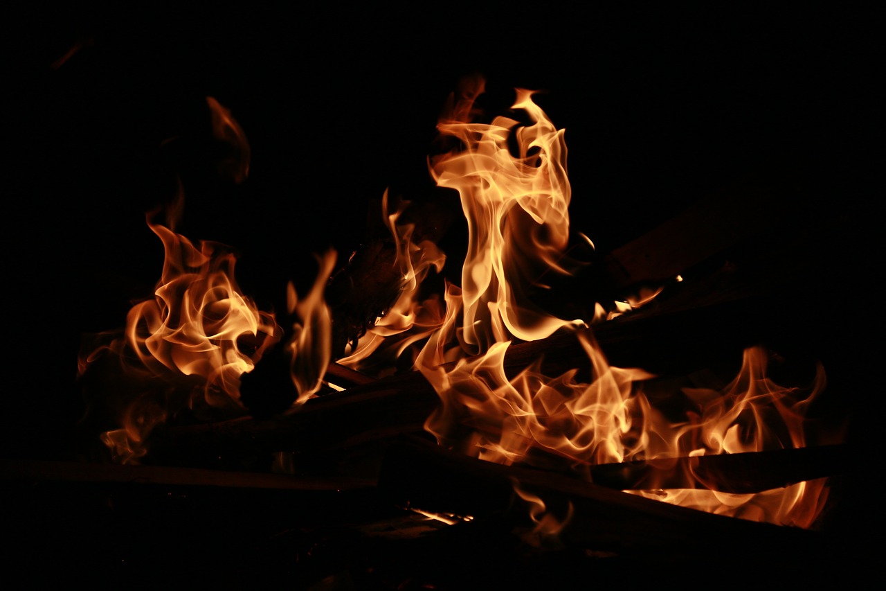 dark night fire free photo