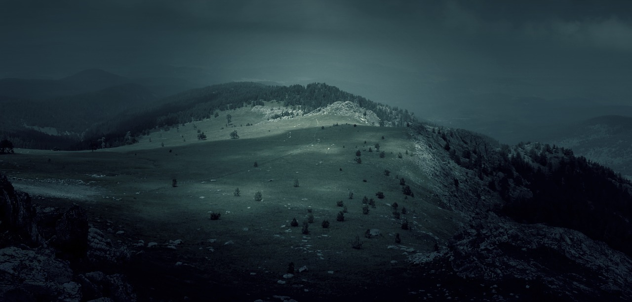 dark darkness mountains free photo