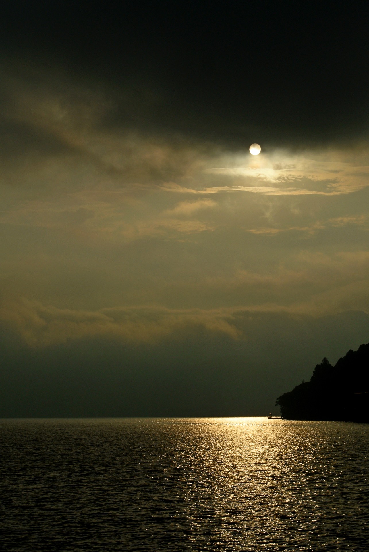 lake sunset japan free photo