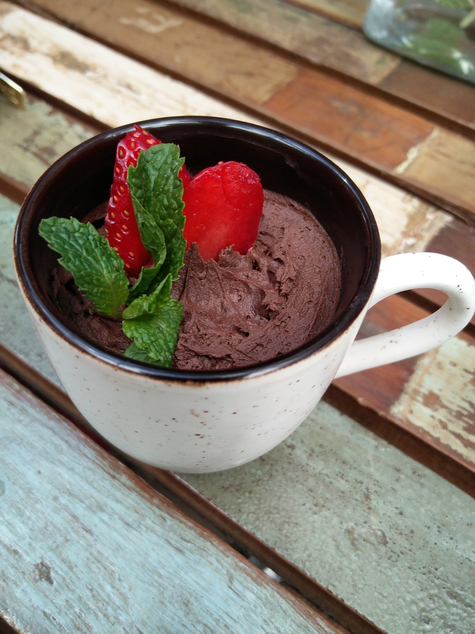 dark chocolate mousse dessert free photo