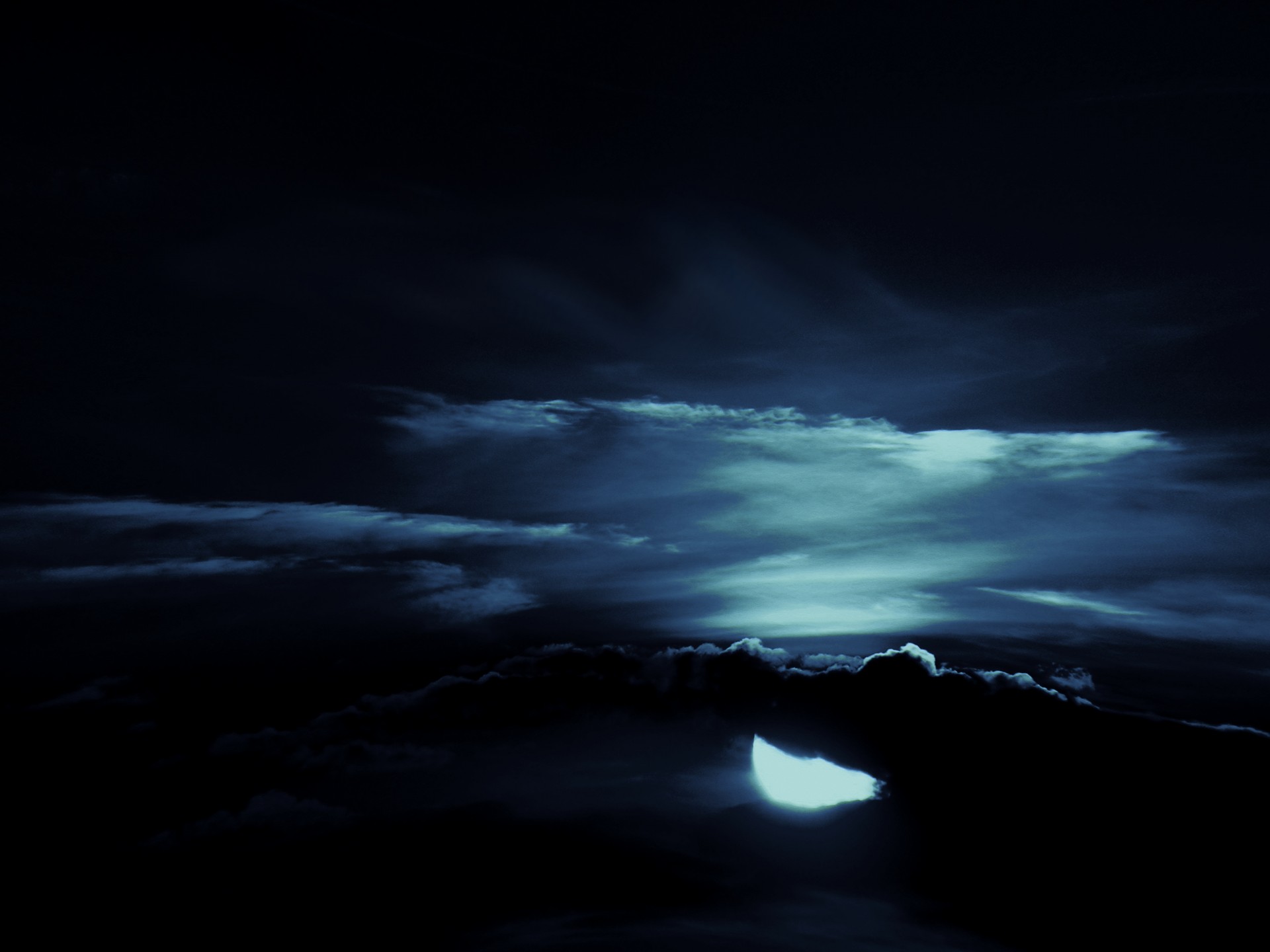 moon blue dark night free photo