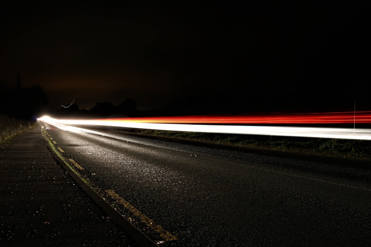 darkness night road free photo