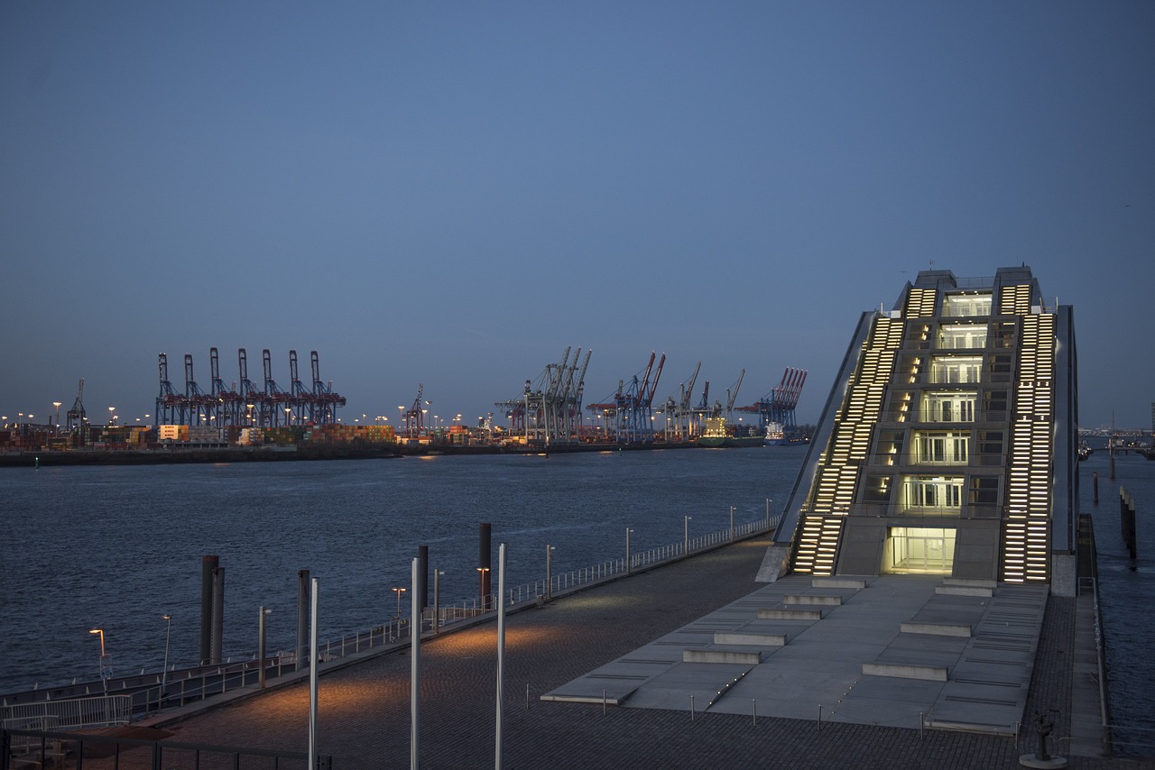 dawn port hamburg free photo