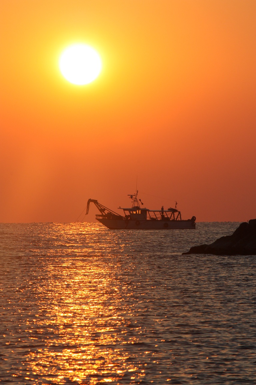 dawn sea alba adriatica free photo