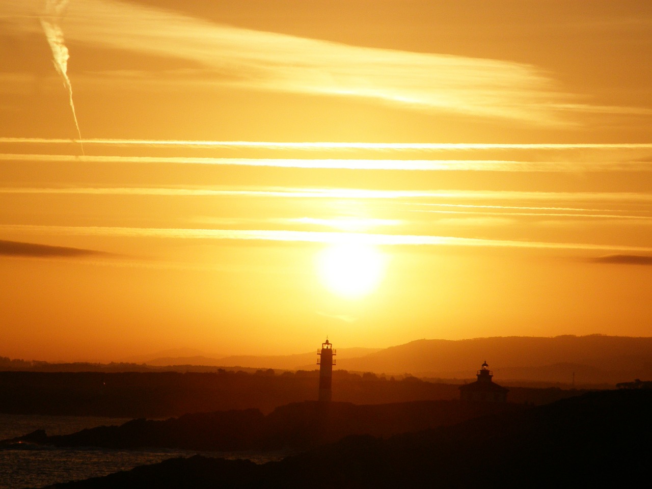 dawn lighthouse landscape free photo