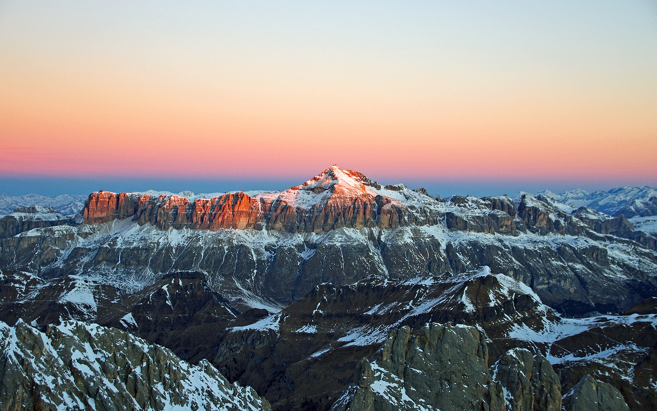 dawn dolomites massif of the saddle free photo