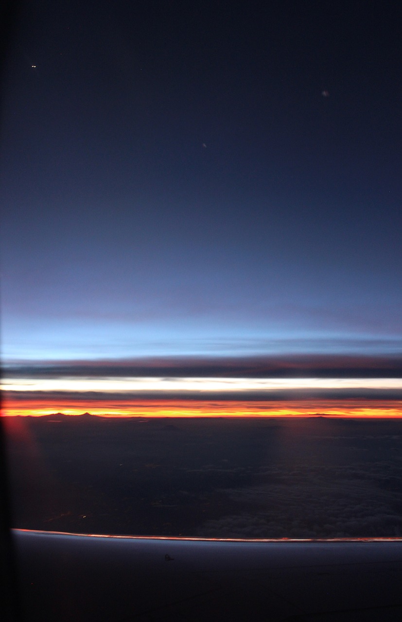 dawn horizon plane free photo