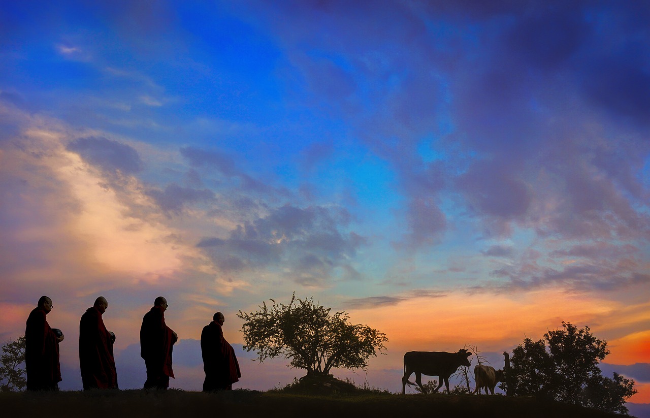 dawn monks morning pindacara free photo