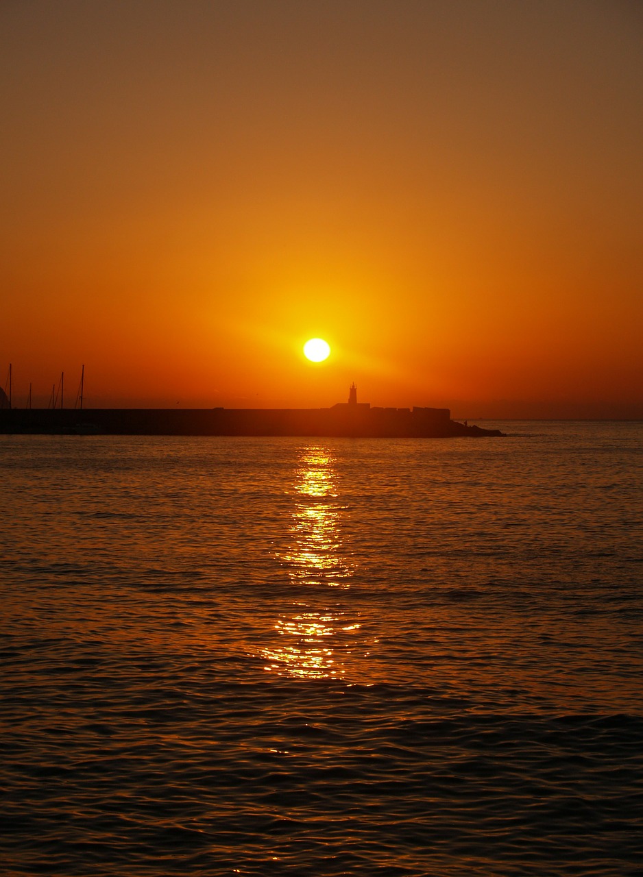 dawn sea port free photo