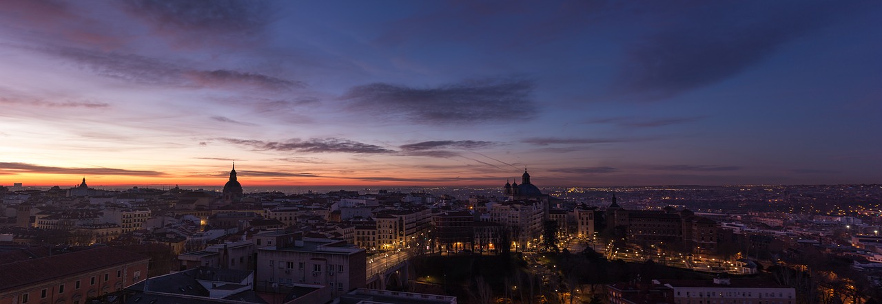 dawn  panoramic  madrid free photo