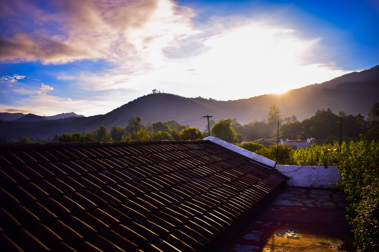 dawn  blue sky  mountains free photo