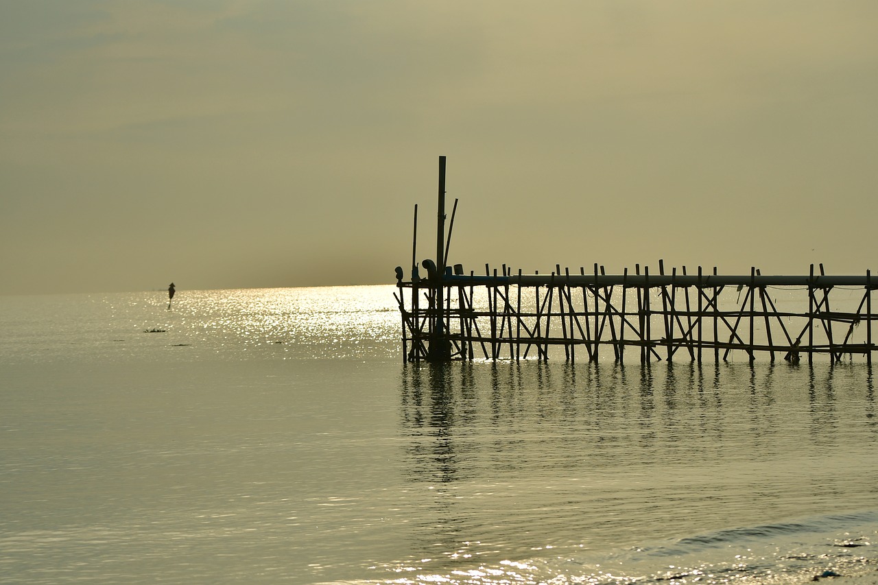 dawn  morning  jetty free photo