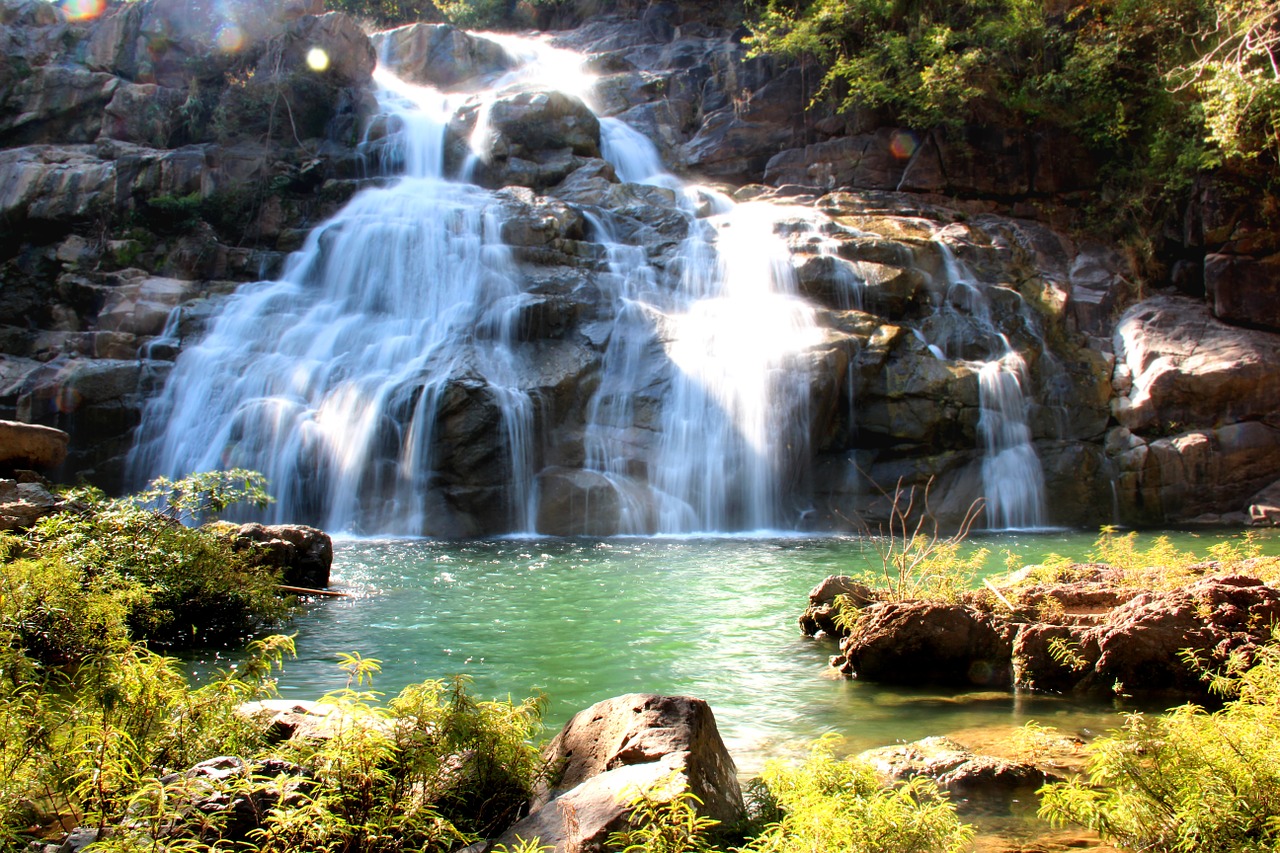 day waterfall thailand wood free photo